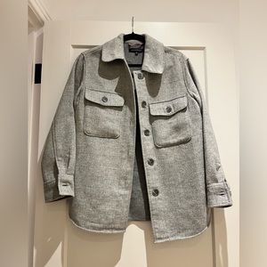 Shacket - light gray with faint checkers